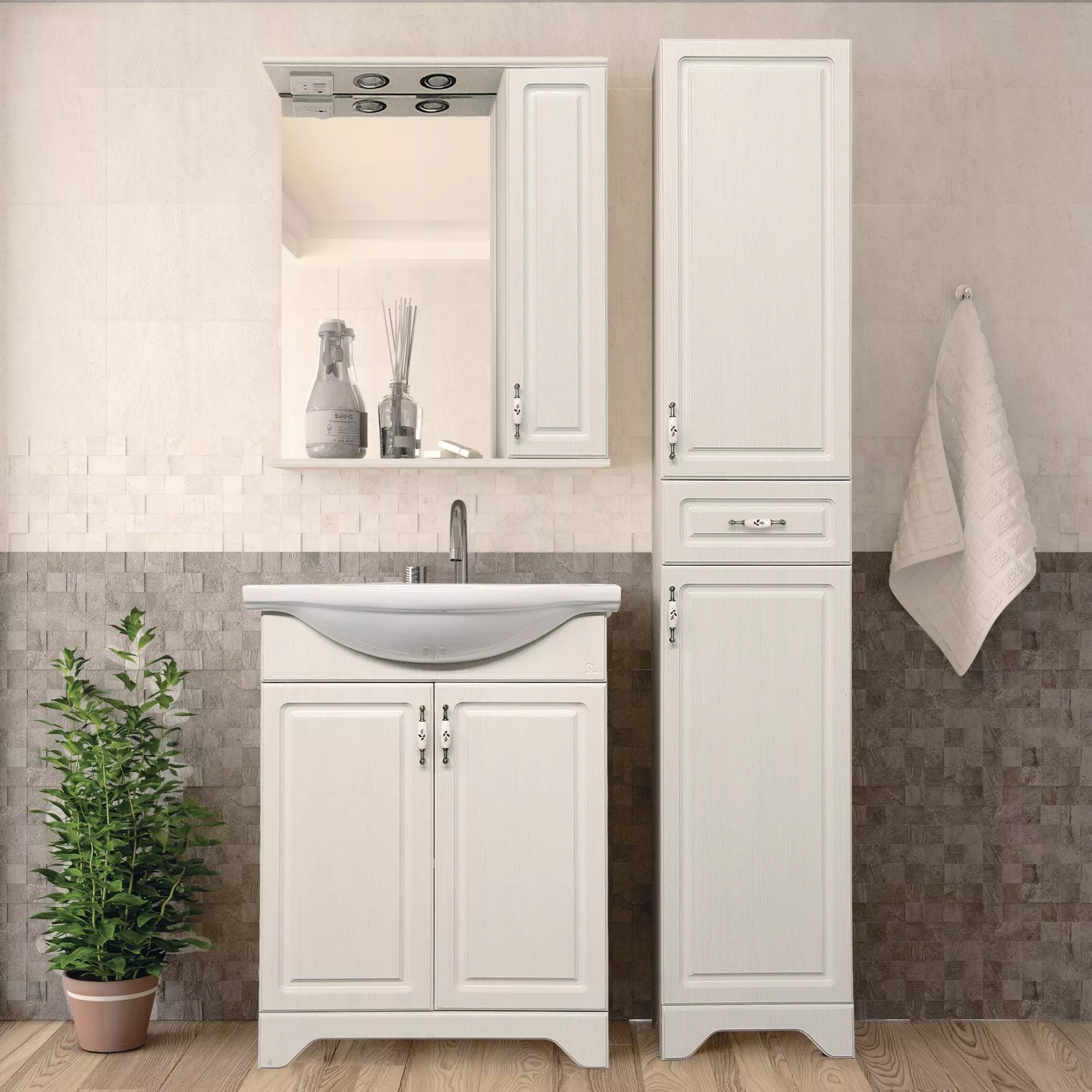 

Мебель для ванной Style Line Олеандр-2 65 Люкс, рельеф пастель
