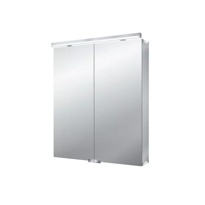 

EMCO Flat Зеркальный шкаф 600 мм., LED-подсветка, 2 двери, 2 полки, розетка, без нижней подсветки