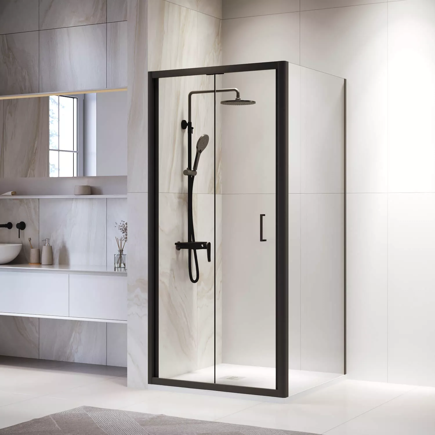 

Душевой уголок RGW Passage 100х90 060814209-14 черный, стекло прозрачное