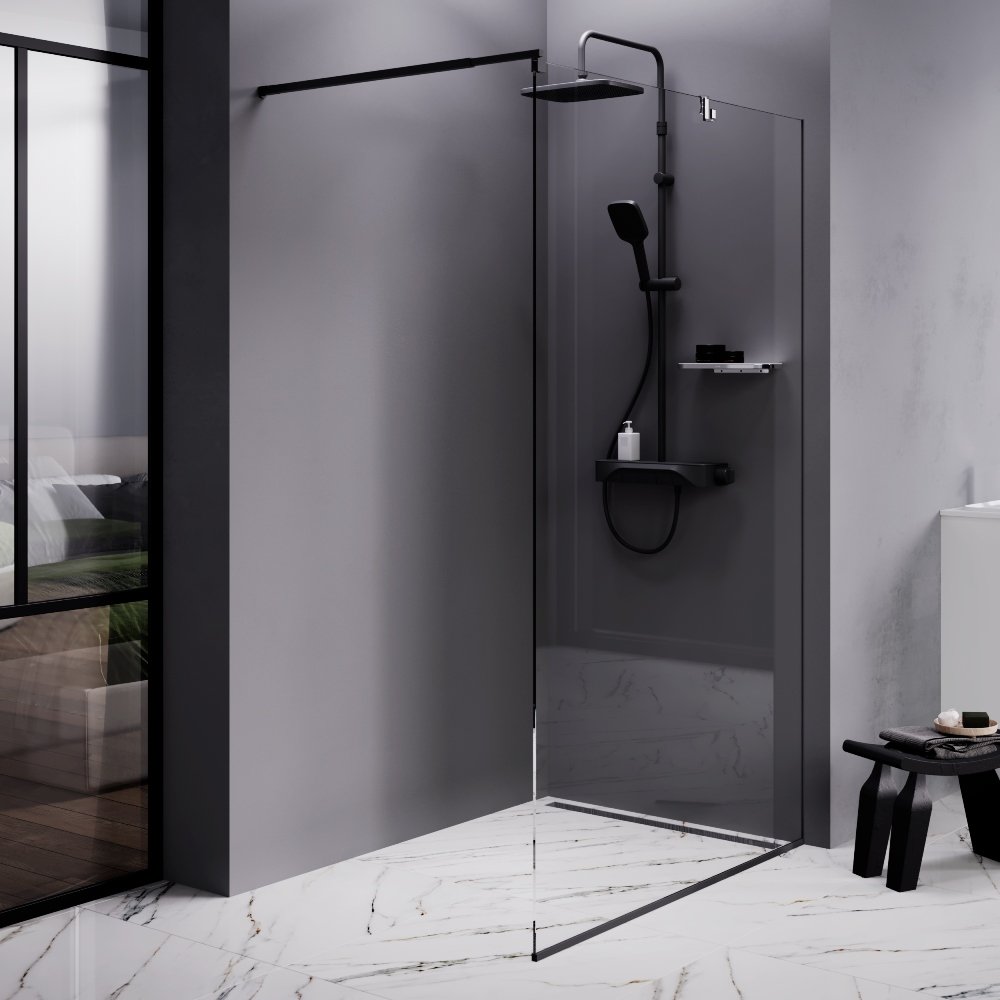 

Душевая перегородка AM.PM Func W84WI-120-F1-BTE 120x200, профиль черный, стекло прозрачное