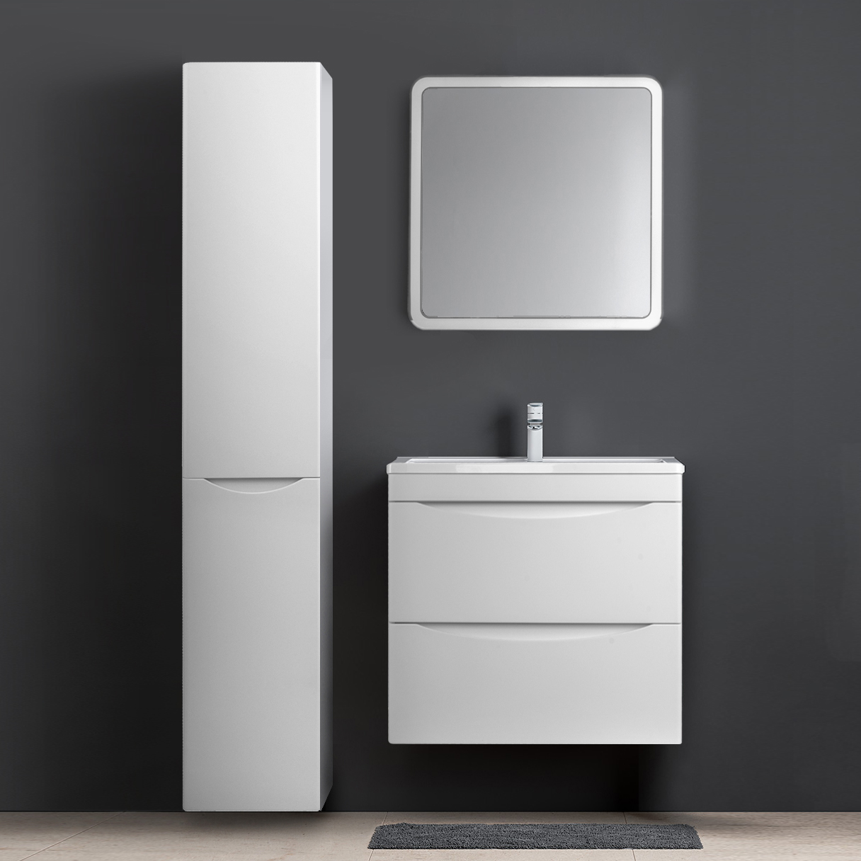 

Мебель для ванной комнаты Style Line Бергамо Мини 70 Люкс Plus подвесная, антискрейтч белая