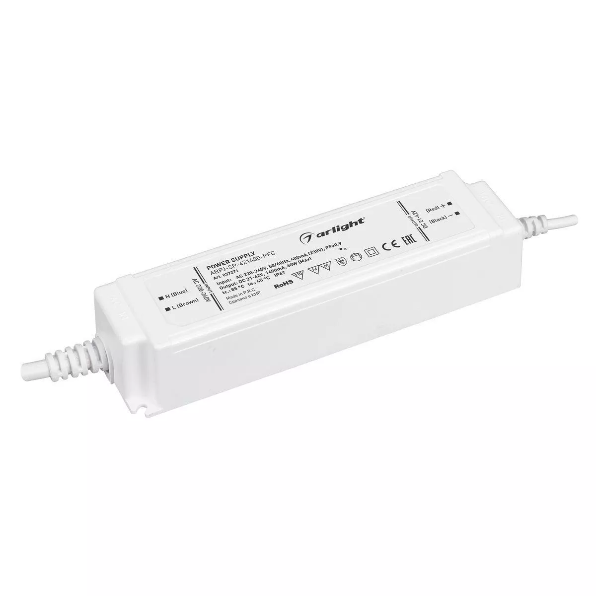 

Драйвер Arlight ARPJ-SP-421400-PFC 21-42V 60W IP67 1,4A 037271