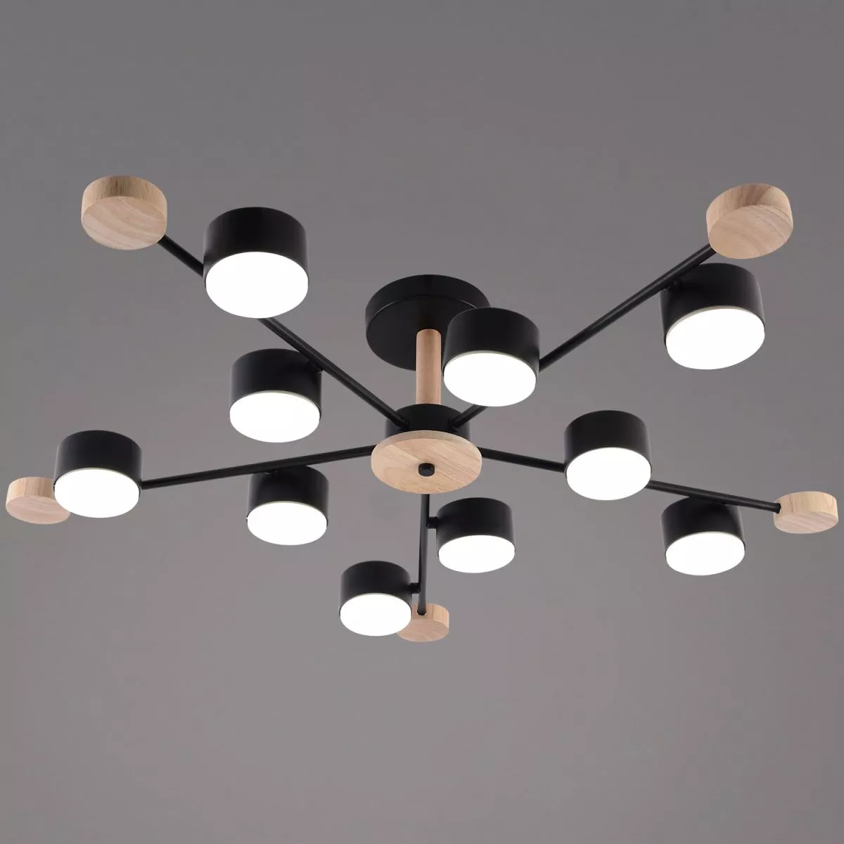 

Люстра на штанге Reluce 03751-0.3-10 BK+WOOD GX53