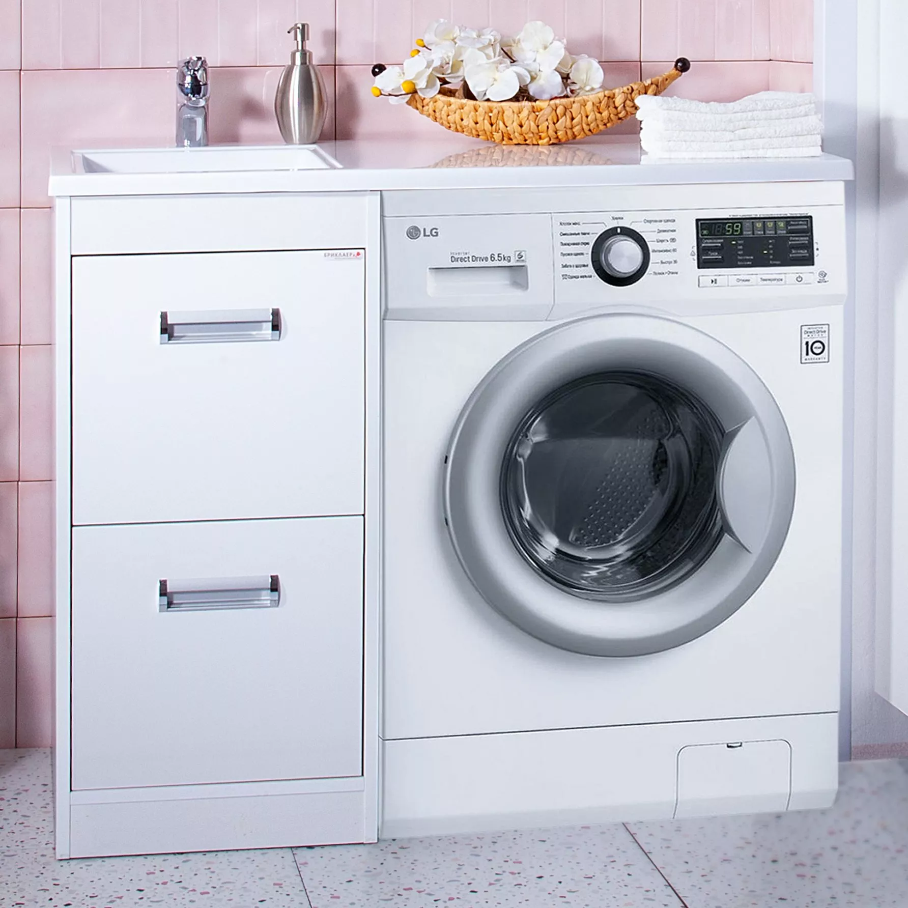 

Тумба для комплекта Бриклаер Палермо 40 белая, под стиральную машину