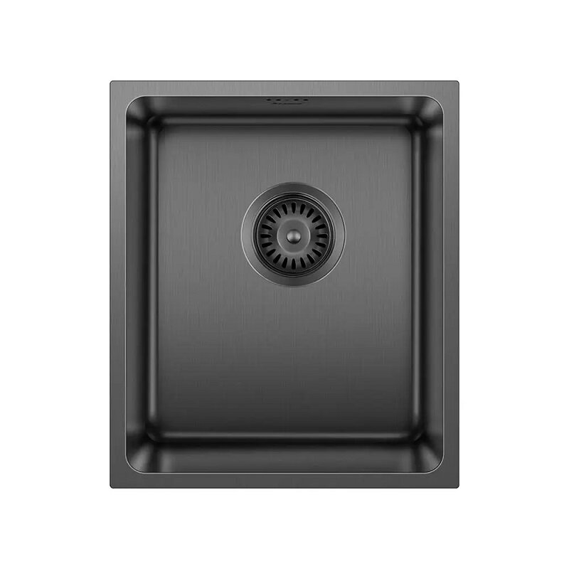Мойка Seaman Eco Roma U SMR-4438A-GL (Gun Light, PVD, micro-satin, *5), стандартная комплектация - Светлая оружейная сталь