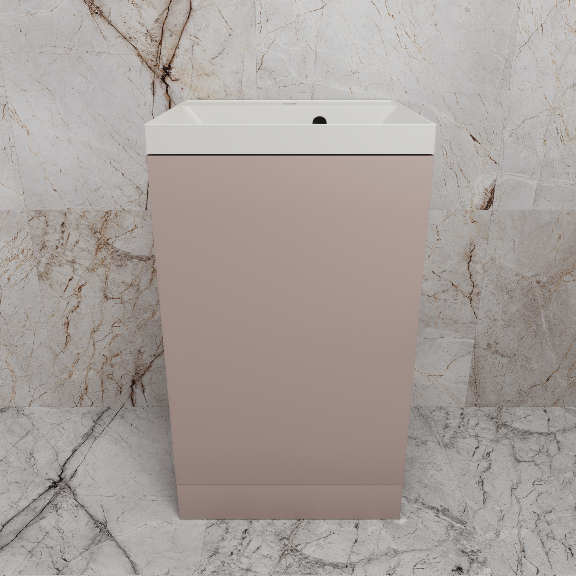 

Тумба с раковиной Style Line Моно 50 напольная, санд пудровый, раковина Asti 50 жасмин