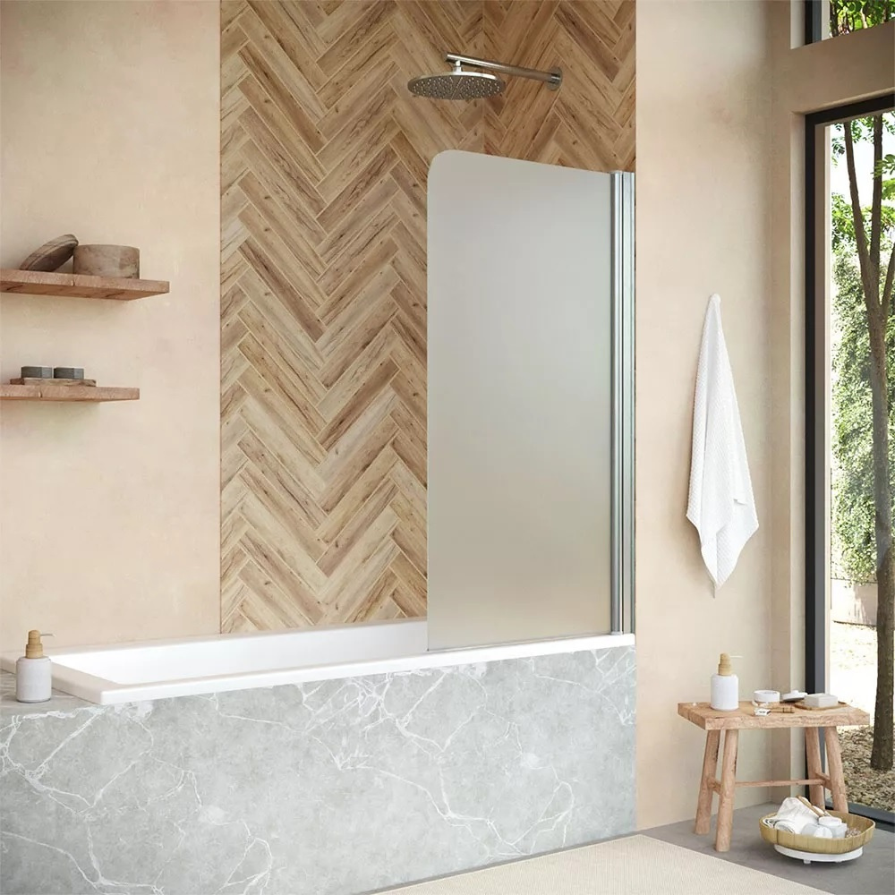 

Шторка на ванну Vegas Glass EV Novo 76 04 10 правая, профиль никель, стекло сатин