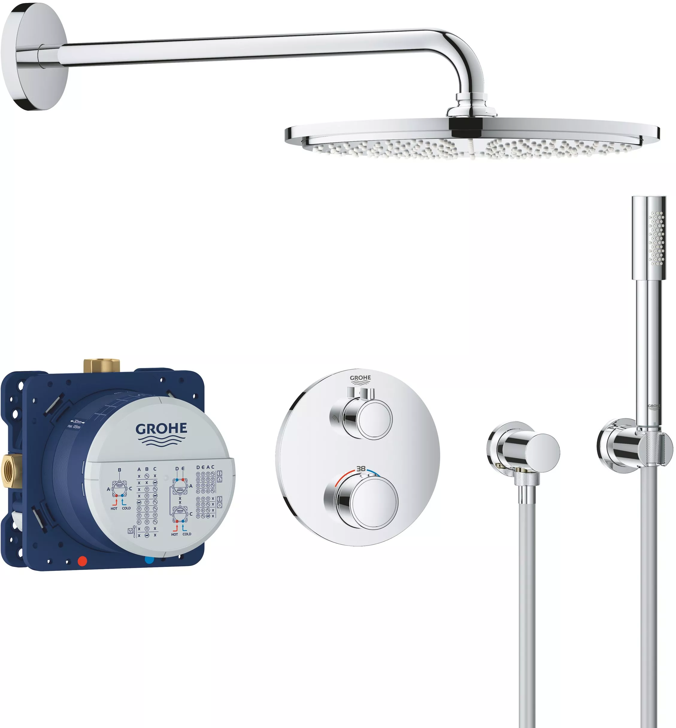 

Душевой комплект Grohe Grohtherm 34731000 С ВНУТРЕННЕЙ ЧАСТЬЮ, с термостатом