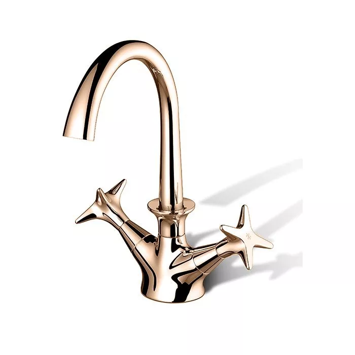 

Stella 130 Смеситель для раковины на 1 отверстие 3217, с донным клапаном, цвет: Rose gold