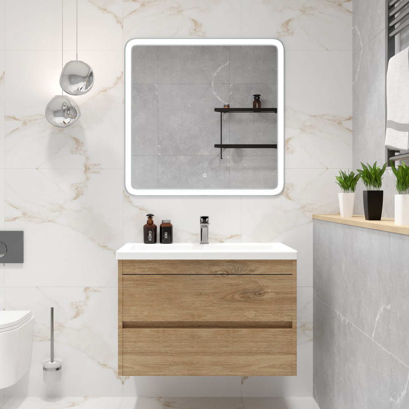 

Мебель для ванной комнаты Art&Max Семья-М (Family-M) 75 подвесная, harbor golden