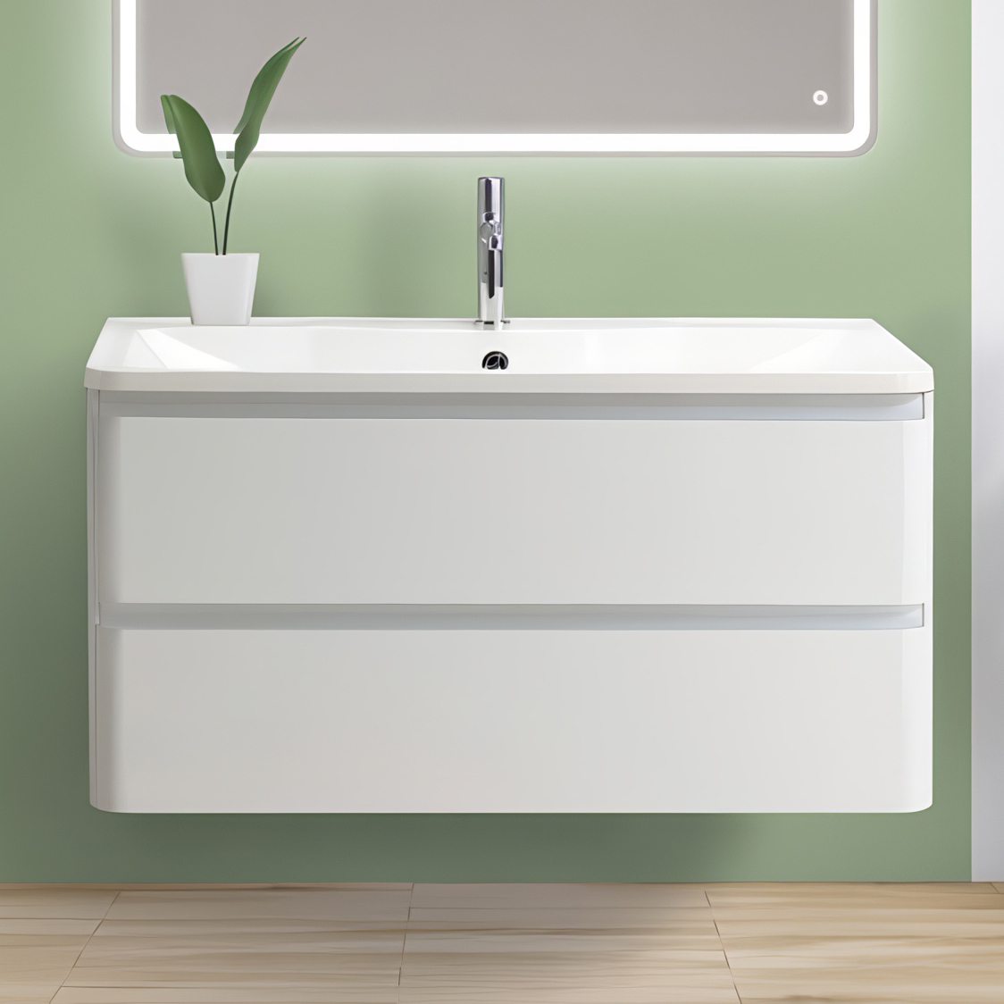 

Тумба с раковиной BelBagno Albano 80 подвесная, bianco lucido