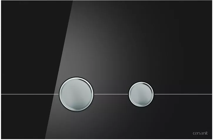 Кнопка смыва Cersanit Stero BU-STE/Blg/Gl черная, цвет хром BU-STE/Blg/Gl - фото 1