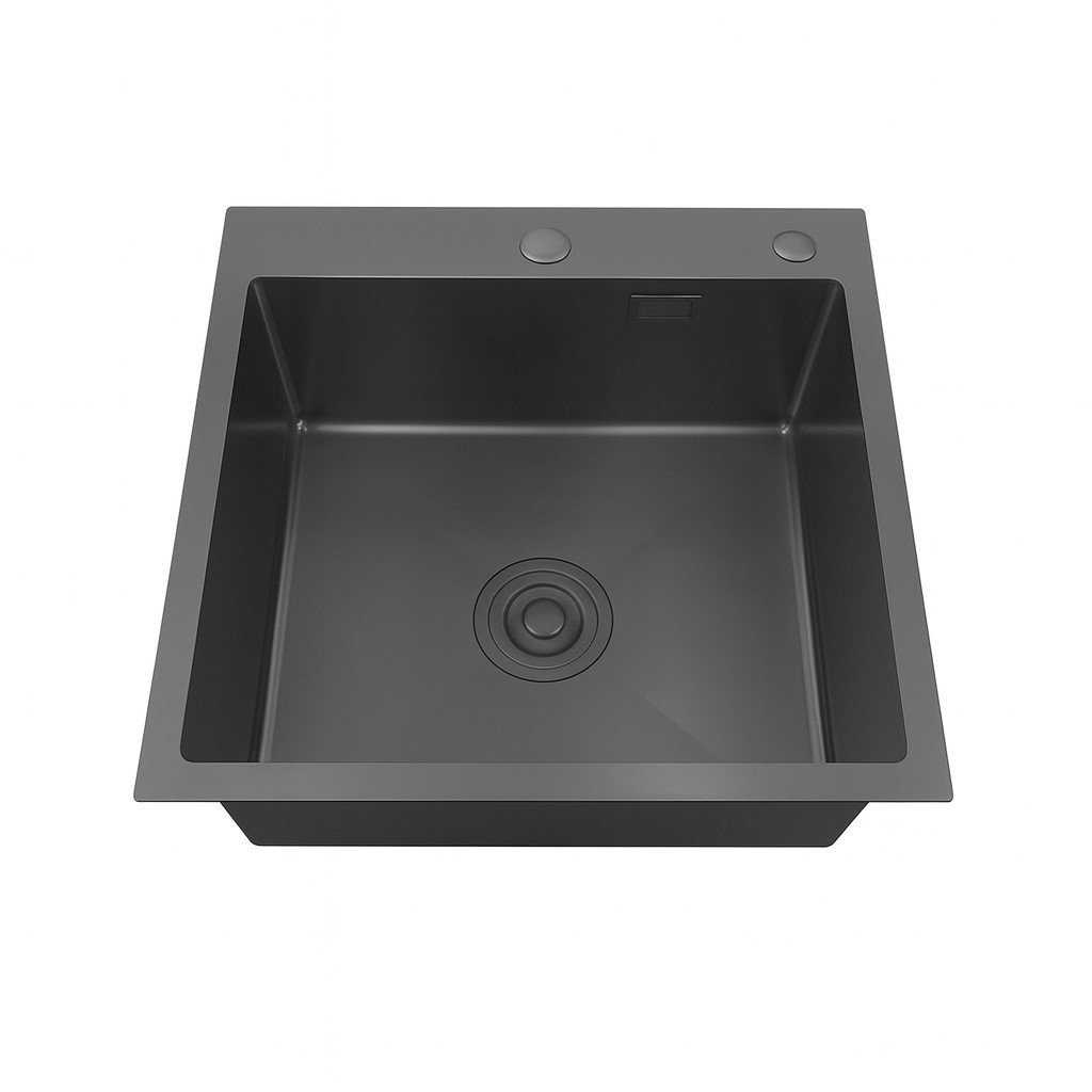 

Мойка кухонная РМС MR-5050BL Matte c корзиной и дозатором, графит