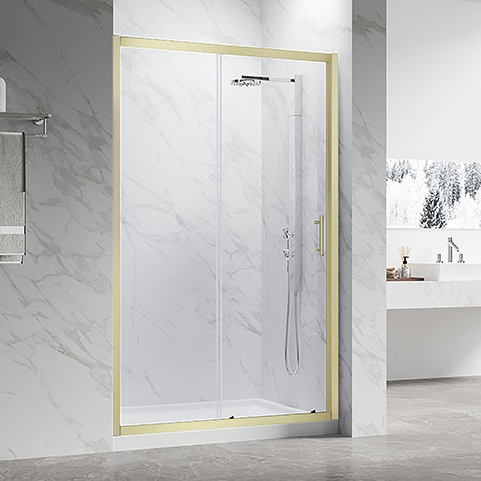 

Душевая дверь в нишу Veconi Vianno VN-55G 120 см, профиль брашированное золото, стекло прозрачное