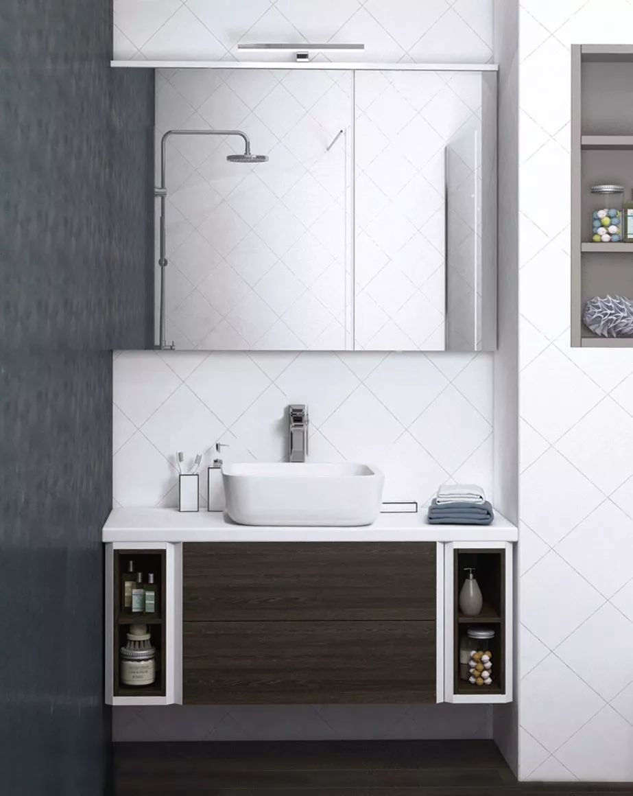 

Мебель для ванной Акватон Брук 100 (20+60+20) дуб феррара