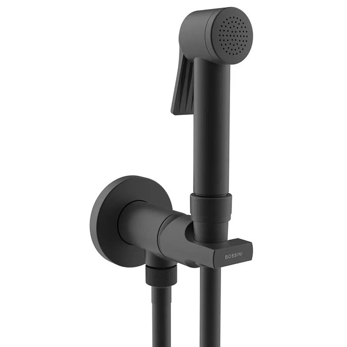 PALOMA APICE Гигиенический комплект c монокомандным смесителем лейка держатель шланг армированный нейлон 125 см цвет черный матовый 27738₽