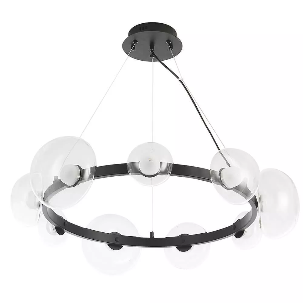 

Подвесная светодиодная люстра Crystal Lux Bosque SP9 Black/Transparent