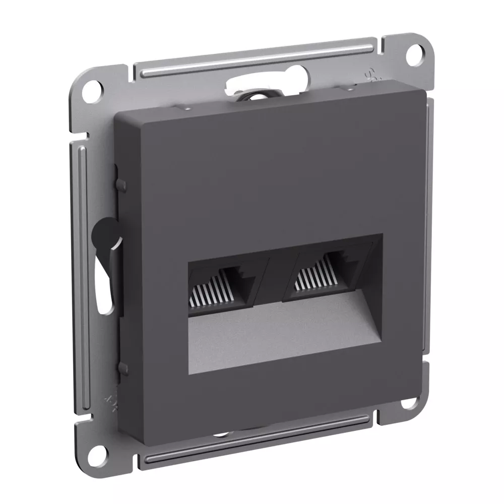 

Розетка двойная компьютерная RJ45+RJ45, кат.5Е, механизм Systeme Electric AtlasDesign Базальт ATN001485
