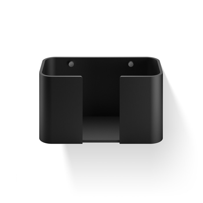 DECOR WALTHER STONE WPTB Контейнер для бумажных и гостевых полотенец настенный16 X27 X13 см композит черный матовыйдетали металл хром 24664₽