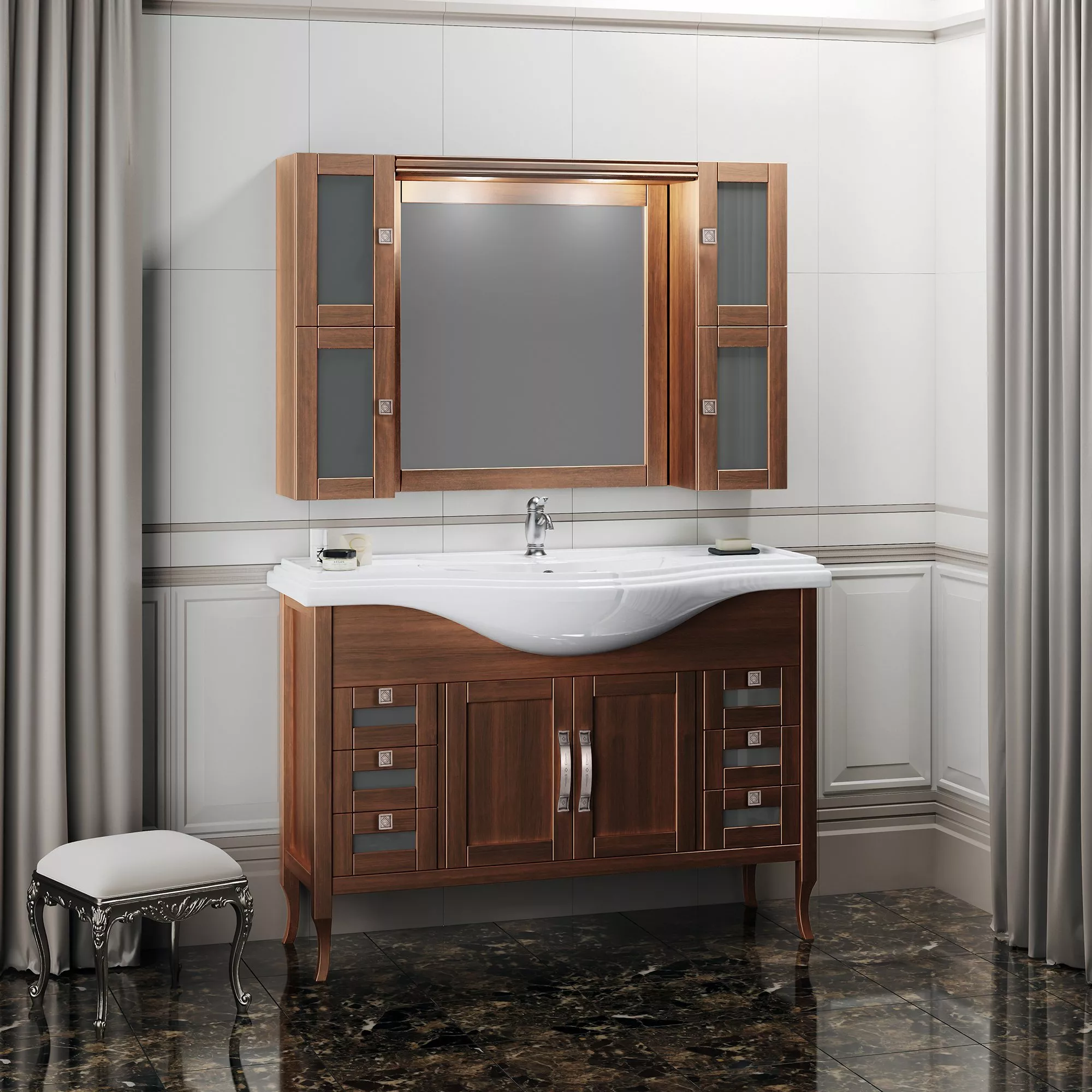 

Комплект мебели Opadiris Мираж 120 темное дерево
