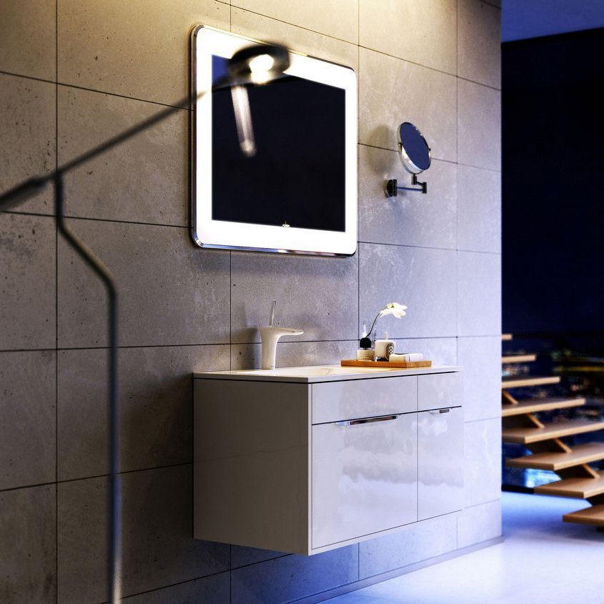 Мебель для ванной Aqwella 5 stars Malaga 90 L белая, комплект (гарнитур), белый  - купить со скидкой