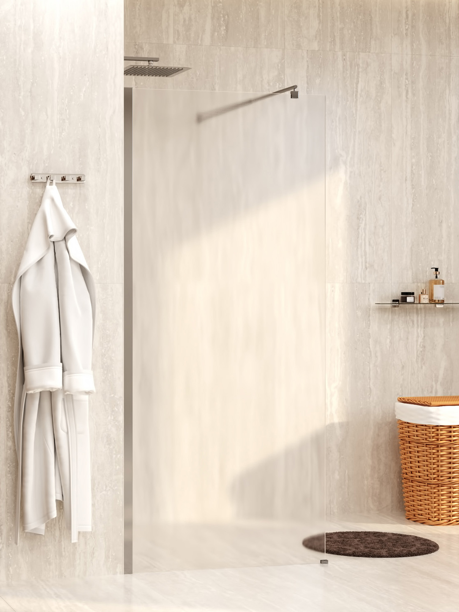 

Душевая перегородка Wasserkraft Rur 30W 90 см, профиль хром, стекло текстурное