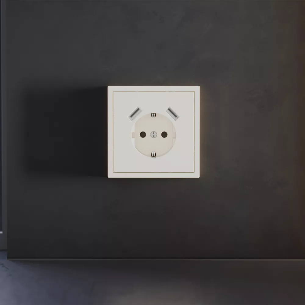 

Накладка для розетки с заземлением и защитными шторками, с USB A+A Voltum S70 (хлопок) VLS000913