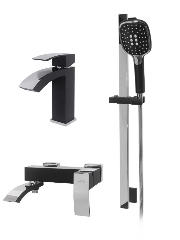 

Набор для ванны 3 в 1 Hansberge CUBITO H7077 Черный хром