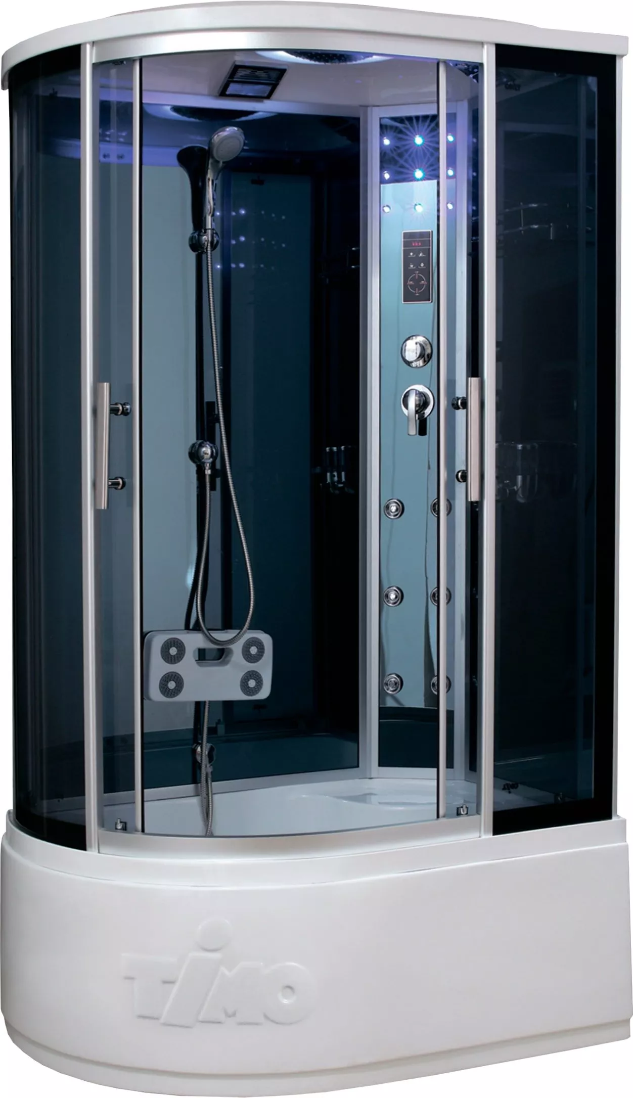 

Душевая кабина Timo Standart 110х85 T-1110 R правая хром, стекло тонированное, с гидромассажем
