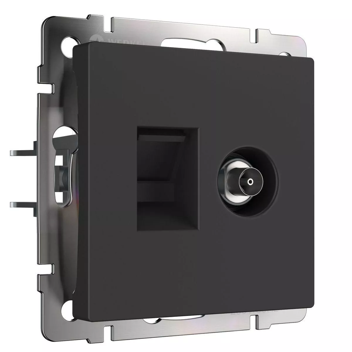 

Розетка Werkel TV/RJ-45 6 кат черный матовый W1181308 4690389174483