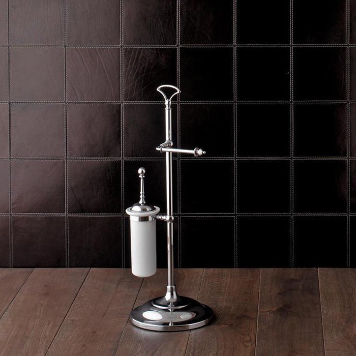 

Devon SINGLE Стойка напольная с бумагодержателем и ершиком, цвет хром