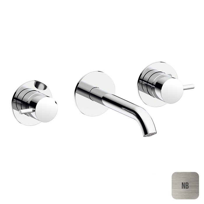 ALMAR (Wash basin) Внешняя часть смесителя для раковины из стены, на 3 отверст, поворотн аэратор (для E134010,E134011), латунь Nickel Brushed