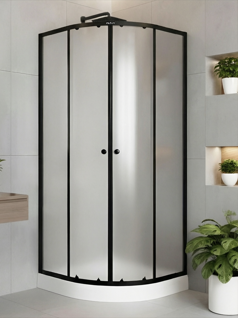 

Душевой уголок Parly ZF81BN 80х80 см, с поддоном, профиль матовый черный, стекло матовое