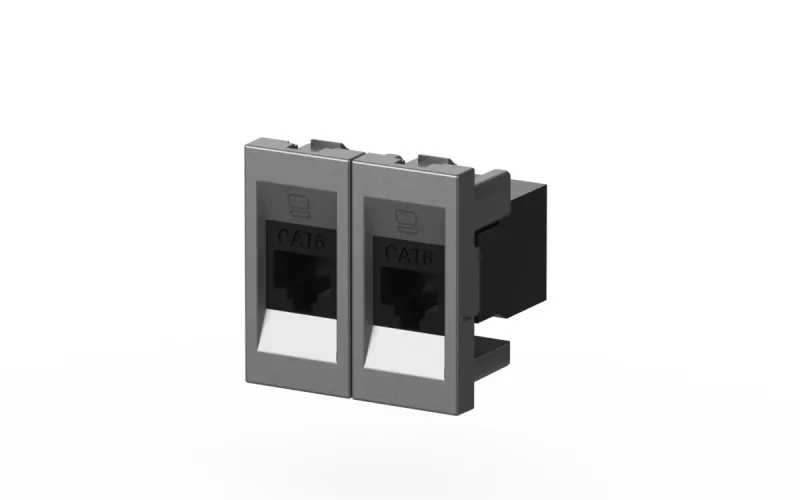 

Розетка компьютерная двухместная (Cat 6) ELBI Moda Vox 611-041032-248