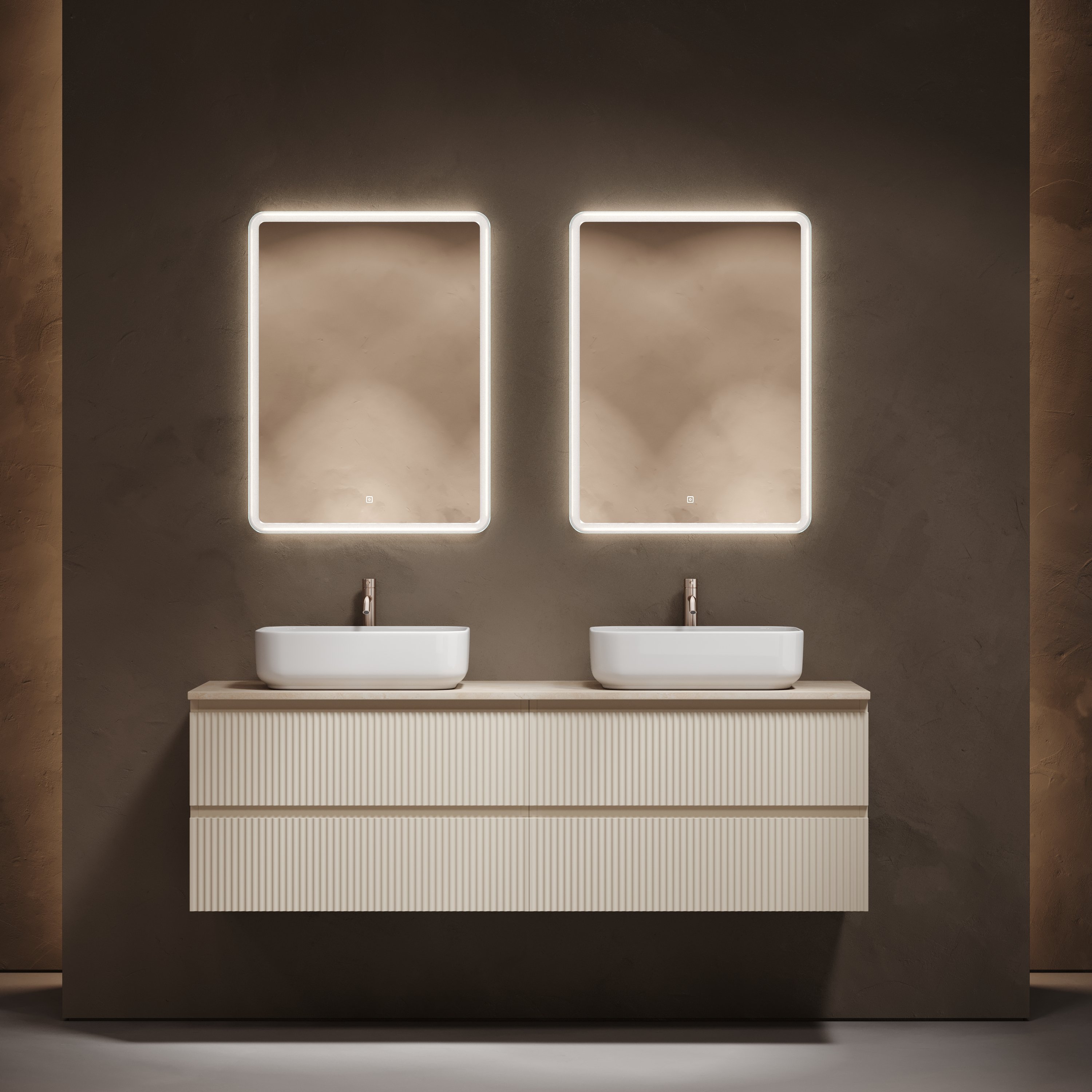 

Мебель для ванной комнаты Sancos Snob R 160 beige soft, столешница бежевая TT160A2X, раковина CN5043