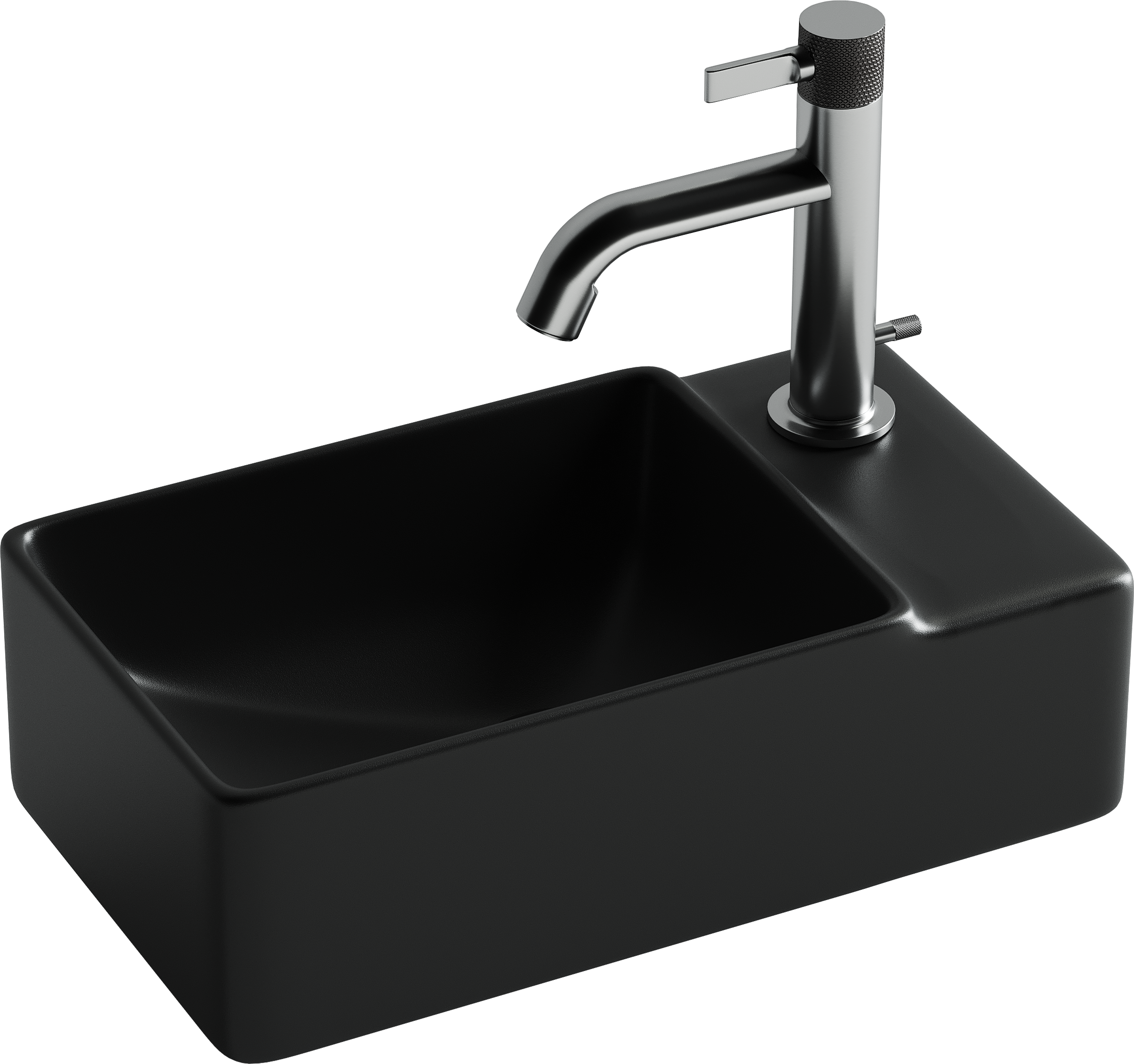 Раковина маленькая в туалет Ceramicanova Element CN5045MB R черный матовый