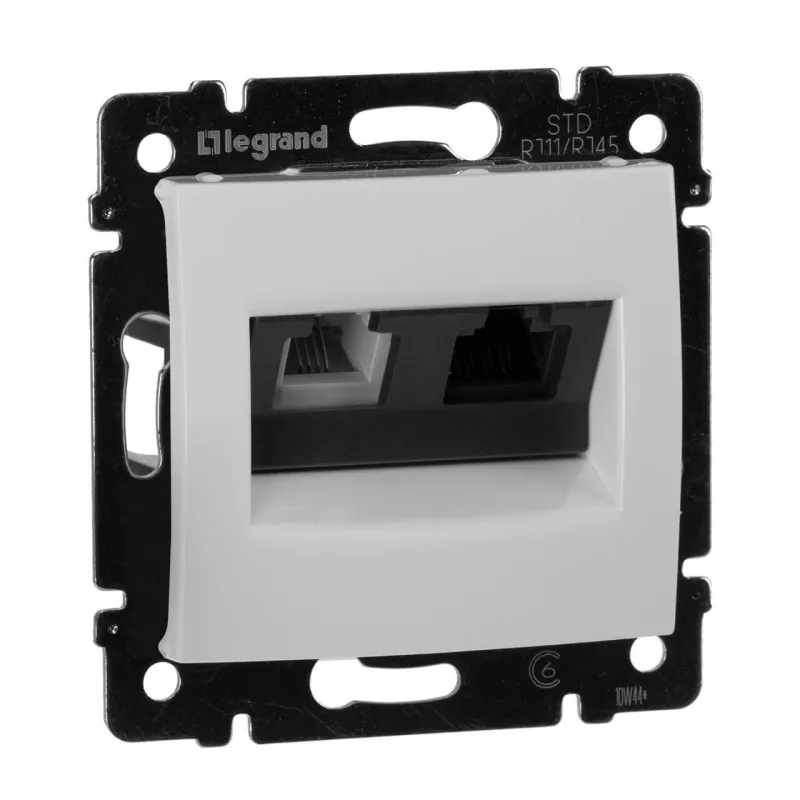 

Розетка комбинированная RJ11+RJ45 Legrand Valena 6 кат UTP на винтах белая 770080