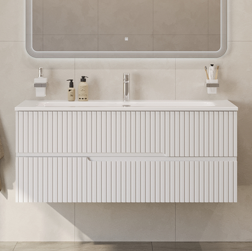 

Тумба под раковину без столешницы Cezares Duet 120 подвесная, bianco opaco