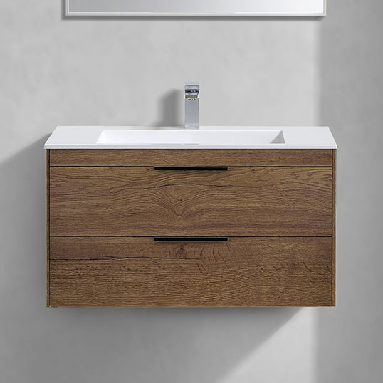 Тумба с раковиной Vincea Chiara 2D 80 2 ящика дуб табак с белой раковиной 40180₽