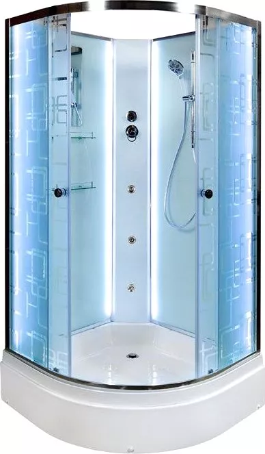   Santehnika Room Душевая кабина Deto EM 100х100 (EM2710NLED+GM)