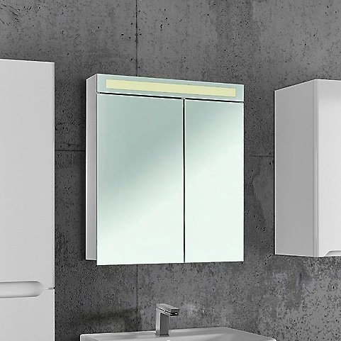 Зеркало-шкаф Dreja.eco Uni 70 см (99.9002), шкаф-зеркало, белый  - купить со скидкой