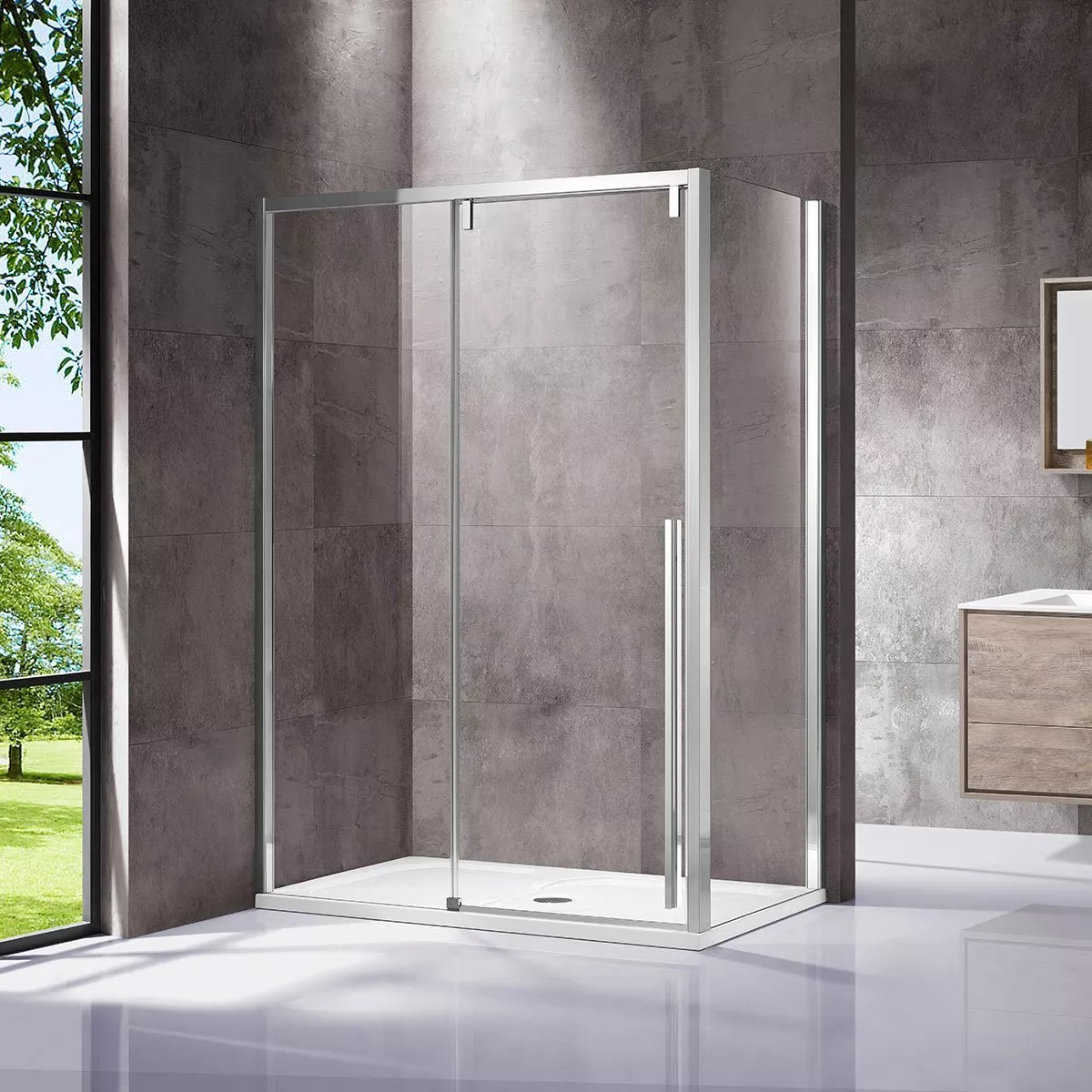 

Душевой уголок Vincea Lugano VSR-1L8013CL-1 130х80 см, профиль хром