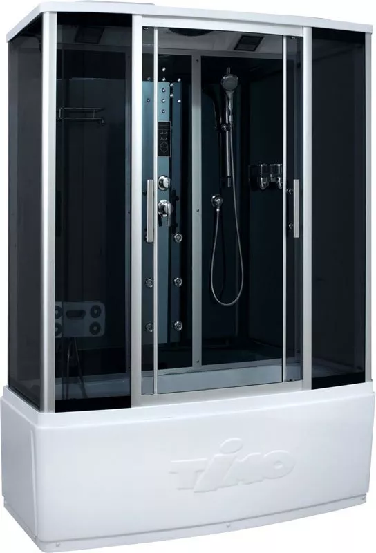 

Душевая кабина Timo Standart 140x88 хром, стекло тонированное, с гидромассажем