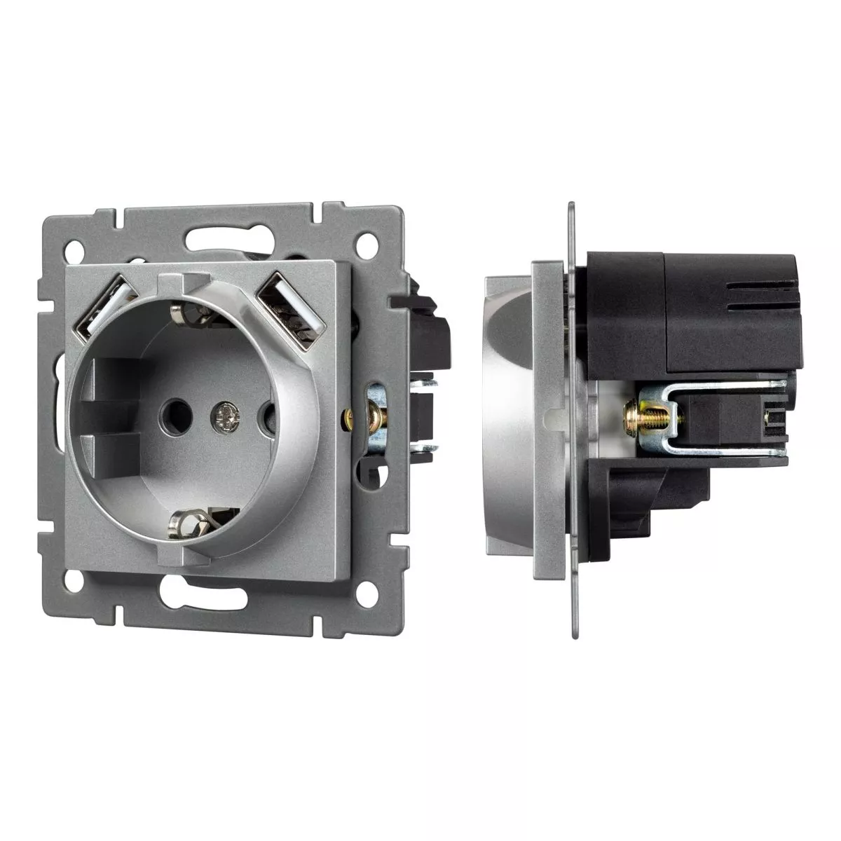

Механизм розетки с USB зарядкой Arlight SCT-MUAA-PL-GR-V (250V, 16A) 049820