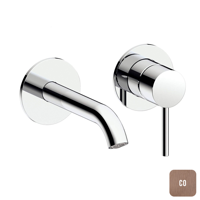 ALMAR (Wash basin) Внешняя часть смесителя для раковины из стены, излив160-185мм, подвижн аэратор (для встр E134003), латунь, Brushed PVD цвет Copper