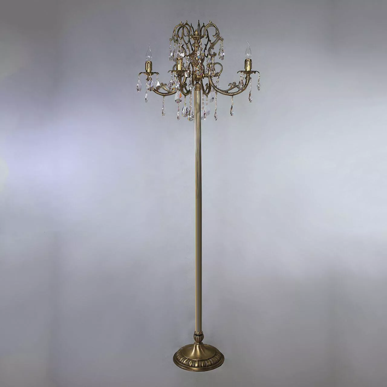 

Торшер Ambiente Alicante 8888F/4 AB Tear Drop бронза, хрусталь