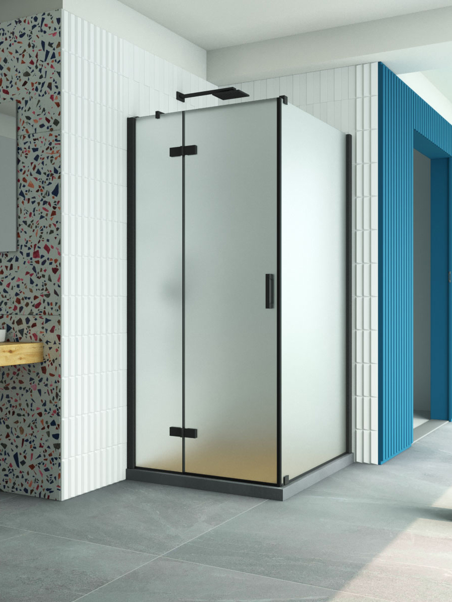 

Душевой уголок Vegas Glass AFP-Fis Retta 120*100 02М 10 L профиль матовый черный, стекло сатин