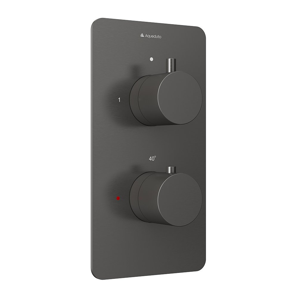 

Термостатический смеситель встраиваемый Aqueduto Aceno ACE0245 С ВНУТРЕННЕЙ ЧАСТЬЮ, оружейная сталь