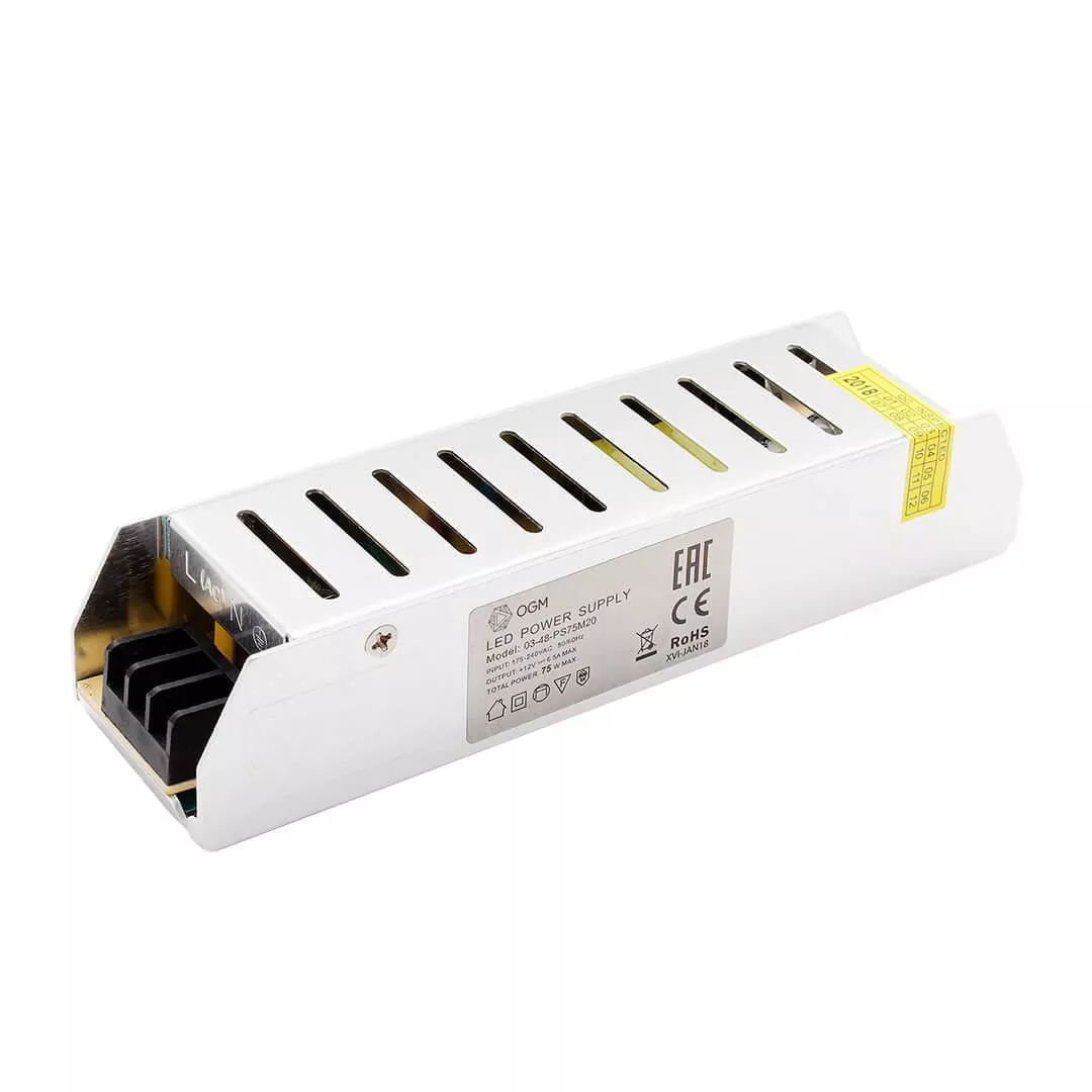

Блок питания OGM 12V 75W IP20 6,5A PS3-48