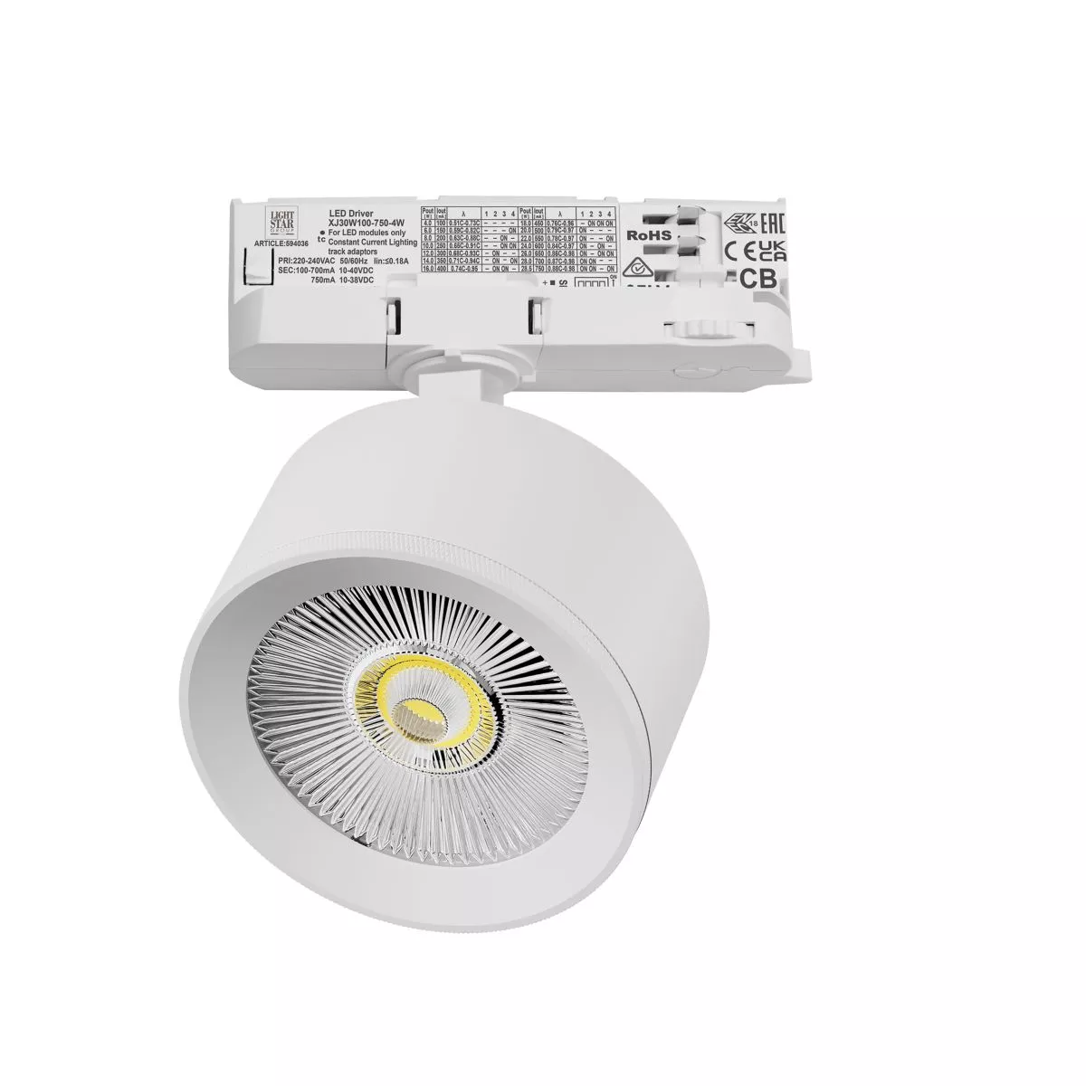

Трековый трехфазный светильник Quattro LED с адаптером Lightstar Alta Pro A5536QT